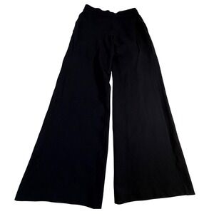 Spanx AirEssentials Wide Leg Pant Medium Black 30" Inseam Soft Knit Pull On